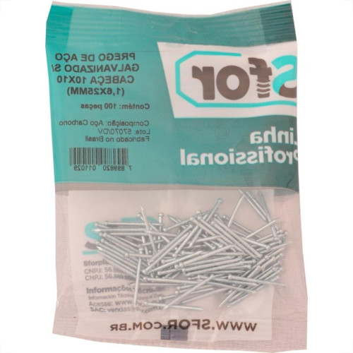 Prego Aco Sforplast Sem Cabeca 10X10 (1,50X23mm) (1,50X23mm) 100pcs 4956