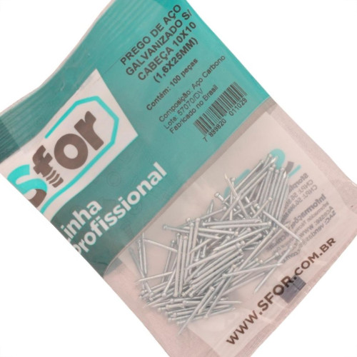 Prego Aco Sforplast Sem Cabeca 10X10 (1,50X23mm) (1,50X23mm) 100pcs 4956