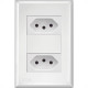 Conjunto Fame Evidence 4X2 Branco Com Placa (2Tomada 10A) Conjunto Fame Evidence 4X2 Branco Com Placa (2Tomada 10A)