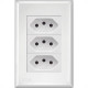 Conjunto Fame Evidence 4X2 Branco Com Placa (3Tomada 20A) Conjunto Fame Evidence 4X2 Branco Com Placa (3Tomada 20A)