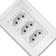 Conjunto Fame Evidence 4X2 Branco Com Placa (3Tomada 20A) Conjunto Fame Evidence 4X2 Branco Com Placa (3Tomada 20A)