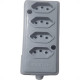 Tomada Barra Naticon   Quadrupla 10A 2 Polos +Terra Cinza 608