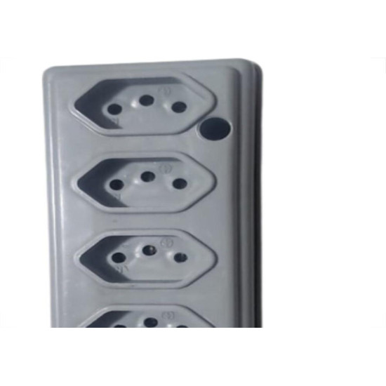 Tomada Barra Naticon   Quintupla 10A 2 Polos +Terra Cinza 609