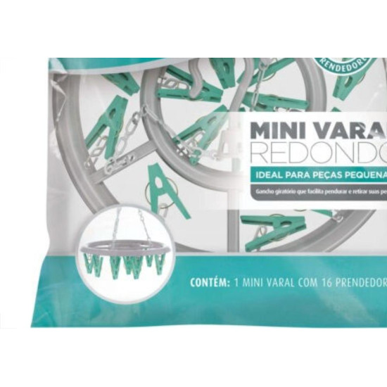 Varal Flashlimp Mini ''Redondo''Com 16 Prendedores Lav6810 Varal Flashlimp Mini ''Redondo''Com 16 Prendedores Lav6810