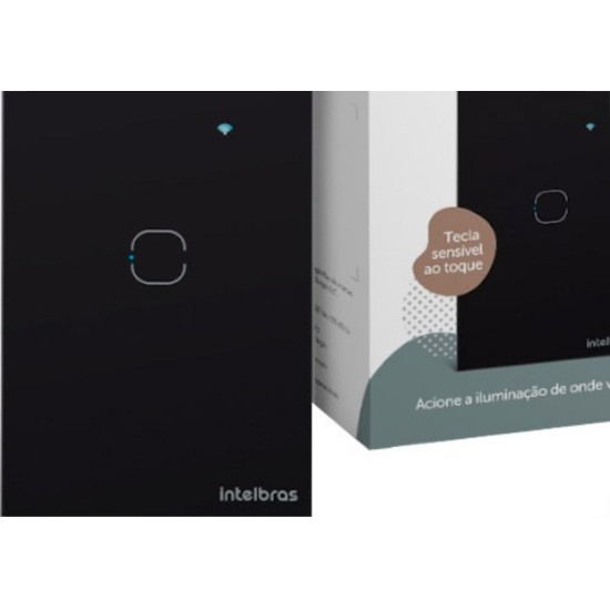 Interruptor Inteligente Intelbras Wifi Touch Preto 1 Tecla Ews 1001 Interruptor Inteligente Intelbras Wifi Touch Preto 1 Tecla Ews 1001