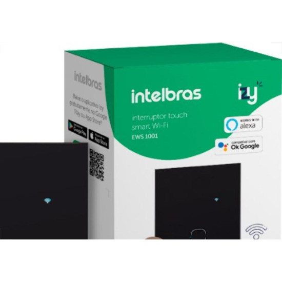 Interruptor Inteligente Intelbras Wifi Touch Preto 1 Tecla Ews 1001 Interruptor Inteligente Intelbras Wifi Touch Preto 1 Tecla Ews 1001