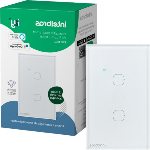 Interruptor Inteligente Intelbras Wifi Touch Branco 2 Teclas Ews 1002 Interruptor Inteligente Intelbras Wifi Touch Branco 2 Teclas Ews 1002