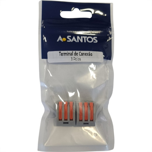 Conector Emenda Asantos Flow 3Polo 4Mm Com 2Pecas 3213