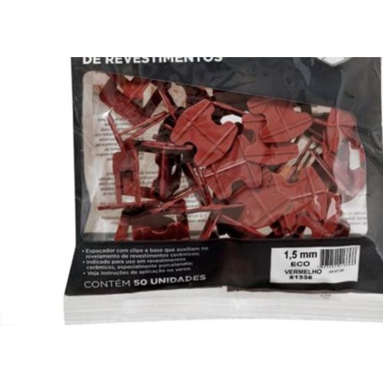 Espacador Nivelador Cortag Eco 1,5Mm Vermelho Com 50Pecas 61336 Espacador Nivelador Cortag Eco 1,5Mm Vermelho Com 50Pecas 61336
