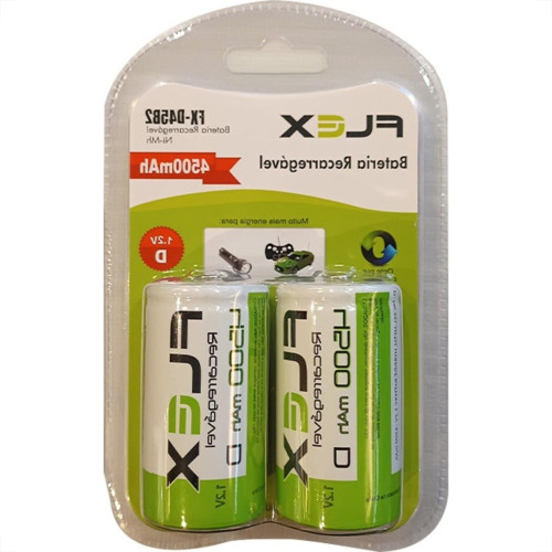 Pilha Recarregavel Flexgold Grande ''D'' Com 2 Pecas 4500Mah Fx-D45B2 Pilha Recarregavel Flexgold Grande ''D'' Com 2 Pecas 4500Mah Fx-D45B2
