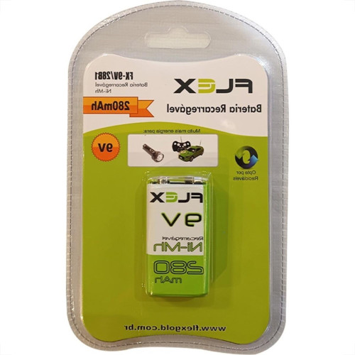 Pilha Recarregavel Flexgold Bateria 9V Com 1 Peca 280Mah Fx-9V/28B1 Pilha Recarregavel Flexgold Bateria 9V Com 1 Peca 280Mah Fx-9V/28B1