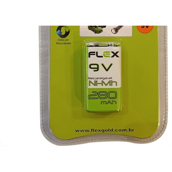 Pilha Recarregavel Flexgold Bateria 9V Com 1 Peca 280Mah Fx-9V/28B1 Pilha Recarregavel Flexgold Bateria 9V Com 1 Peca 280Mah Fx-9V/28B1