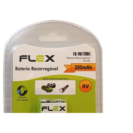 Pilha Recarregavel Flexgold Bateria 9V Com 1 Peca 280Mah Fx-9V/28B1 Pilha Recarregavel Flexgold Bateria 9V Com 1 Peca 280Mah Fx-9V/28B1