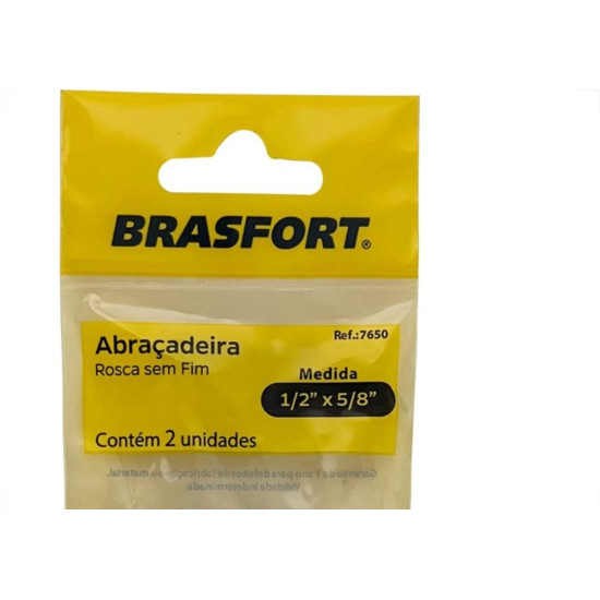 Cartela Abracadeira Rosca Sem Brasfort Fim 1/2 X 5/8'' Cartela Com 2 Pecas 7650 Cartela Abracadeira Rosca Sem Brasfort Fim 1/2 X 5/8'' Cartela Com 2 Pecas 7650