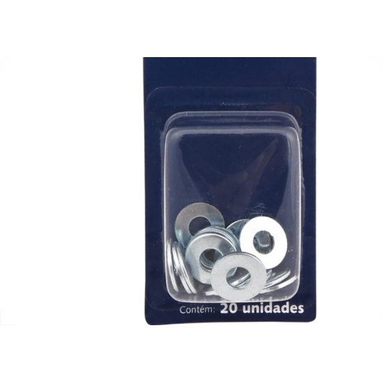 Cartela Arruela Lisa Zincada Brasfort 3/16'' Cartela Com 20 Pecas 7654 Cartela Arruela Lisa Zincada Brasfort 3/16'' Cartela Com 20 Pecas 7654
