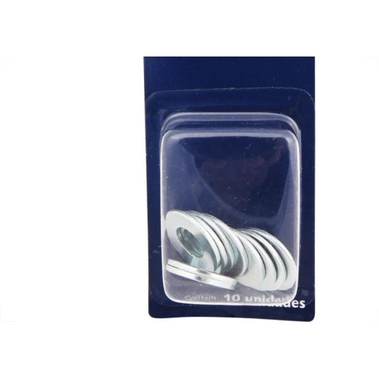 Cartela Arruela Lisa Zincada Brasfort 5/16'' Cartela Com 10 Pecas 7656 Cartela Arruela Lisa Zincada Brasfort 5/16'' Cartela Com 10 Pecas 7656