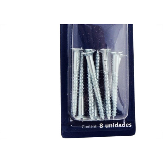 Cartela Parafuso Madeira Brasfort Cabeca Chata Fenda 4,2X40 Cartela Com 8 Pecas 7683 Cartela Parafuso Madeira Brasfort Cabeca Chata Fenda 4,2X40 Cartela Com 8 Pecas 7683