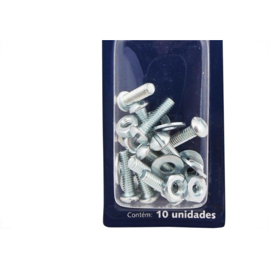 Cartela Parafuso Rosca Maquina Brasfort Redonda 5/32 X 5/8+Porca+Arruela Cartela Com 10 Pecas 7727 Cartela Parafuso Rosca Maquina Brasfort Redonda 5/32 X 5/8+Porca+Arruela Cartela Com 10 Pecas 7727