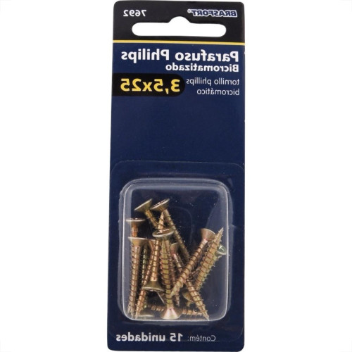 Cartela Parafuso Chipboard Brasfort Cabeca Chata Philips 3,5X25 Cartela Com 15 Pecas 7692 Cartela Parafuso Chipboard Brasfort Cabeca Chata Philips 3,5X25 Cartela Com 15 Pecas 7692