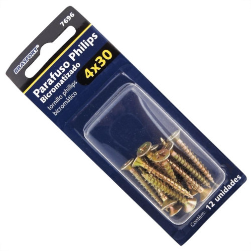 Cartela Parafuso Chipboard Brasfort Cabeca Chata Philips 4,0X30 Cartela Com 12 Pecas 7696 Cartela Parafuso Chipboard Brasfort Cabeca Chata Philips 4,0X30 Cartela Com 12 Pecas 7696