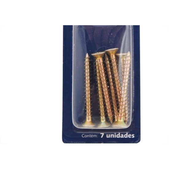 Cartela Parafuso Chipboard Brasfort Cabeca Chata Philips 4,5X40 Cartela Com 7 Pecas 7698