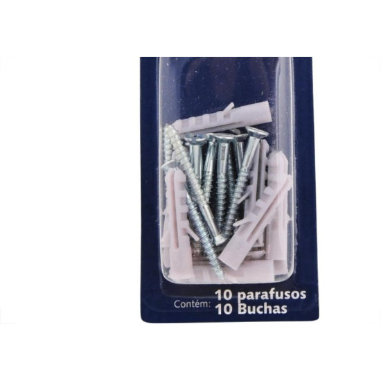 Cartela Parafuso Madeira Brasfort Com Bucha 05Mm Philips Cartela Com 10 Pecas 7679