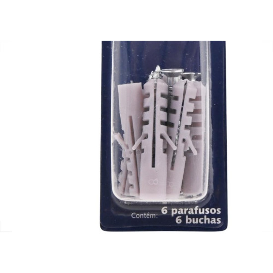 Cartela Parafuso Madeira Brasfort Com Bucha 08Mm Philips Cartela Com 6 Pecas 7681 Cartela Parafuso Madeira Brasfort Com Bucha 08Mm Philips Cartela Com 6 Pecas 7681