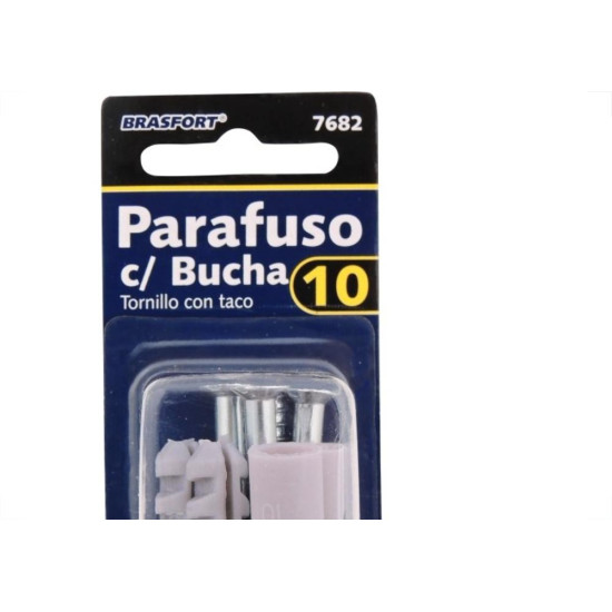 Cartela Parafuso Madeira Brasfort Com Bucha 10Mm Philips Cartela Com 4 Pecas 7682 Cartela Parafuso Madeira Brasfort Com Bucha 10Mm Philips Cartela Com 4 Pecas 7682