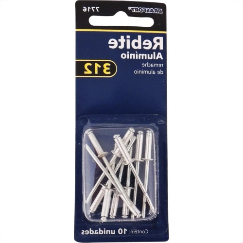 Cartela Rebite Brasfort Aluminio Repuxo 312 Cartela Com 10 Pecas 7716 Cartela Rebite Brasfort Aluminio Repuxo 312 Cartela Com 10 Pecas 7716