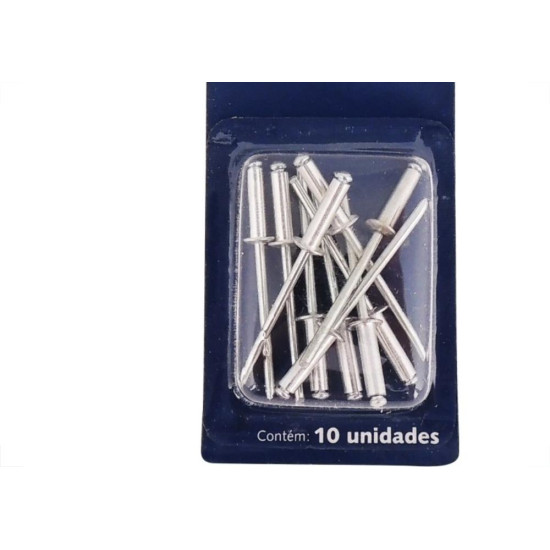 Cartela Rebite Brasfort Aluminio Repuxo 312 Cartela Com 10 Pecas 7716 Cartela Rebite Brasfort Aluminio Repuxo 312 Cartela Com 10 Pecas 7716