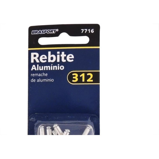 Cartela Rebite Brasfort Aluminio Repuxo 312 Cartela Com 10 Pecas 7716 Cartela Rebite Brasfort Aluminio Repuxo 312 Cartela Com 10 Pecas 7716