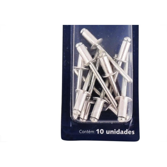 Cartela Rebite Brasfort Aluminio Repuxo 510 Cartela Com 10 Pecas 7719 Cartela Rebite Brasfort Aluminio Repuxo 510 Cartela Com 10 Pecas 7719