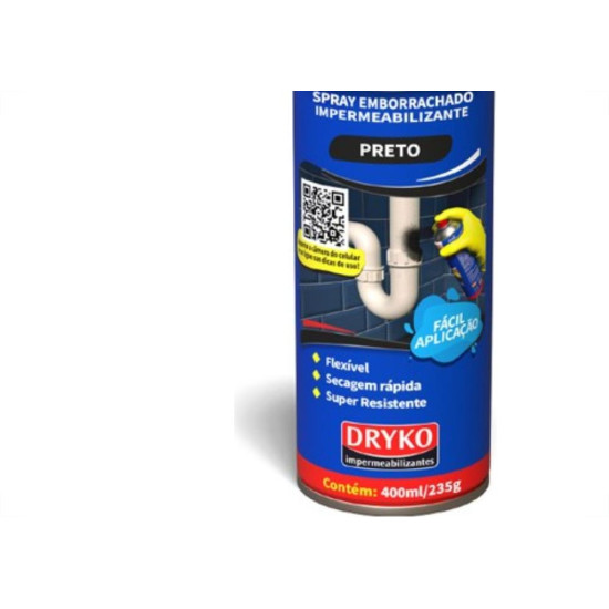 Borracha Liquida Impermeabilizante Spray Dryko Preta 400Ml Borracha Liquida Impermeabilizante Spray Dryko Preta 400Ml