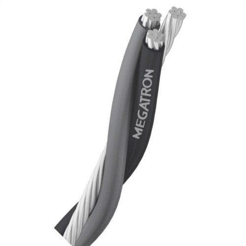 Fio De Aluminio Megatron Triplex 1Kv 16Mm 100M Preto/Cinza 5441