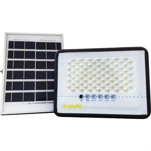 Refletor Led Com Placa Solar Galaxy Ip65 100W 6500K 4075 Refletor Led Com Placa Solar Galaxy Ip65 100W 6500K 4075