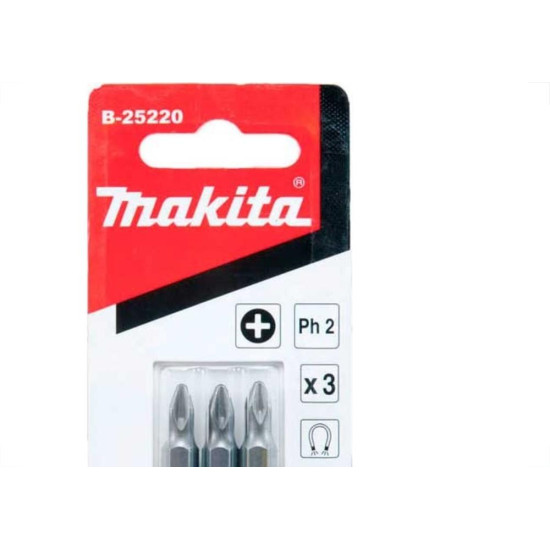 Ponteira Makita Bits Phillips Ph2 X 50Mm Com 3 Pecas B-25220 Ponteira Makita Bits Phillips Ph2 X 50Mm Com 3 Pecas B-25220