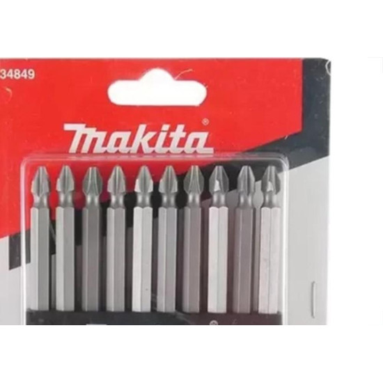 Ponteira Makita Bits Phillips Ph2 X110Mm Com 10 Pecas D-34849 Ponteira Makita Bits Phillips Ph2 X110Mm Com 10 Pecas D-34849