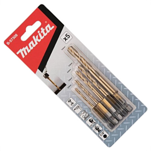 Broca Hss-Tin Makita 03A08Mm Com 5 Pecas B-57308 Broca Hss-Tin Makita 03A08Mm Com 5 Pecas B-57308