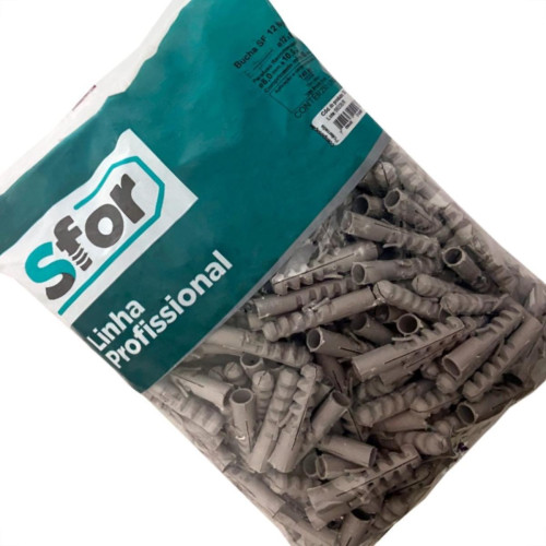 Bucha Fixacao Sforplast Nylon 12 Saco 250 Pecas 18 Bucha Fixacao Sforplast Nylon 12 Saco 250 Pecas 18