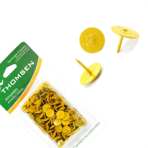 Percevejo Thomsen Amarelo Cartela Com 50 Pecas Pc-022 Percevejo Thomsen Amarelo Cartela Com 50 Pecas Pc-022