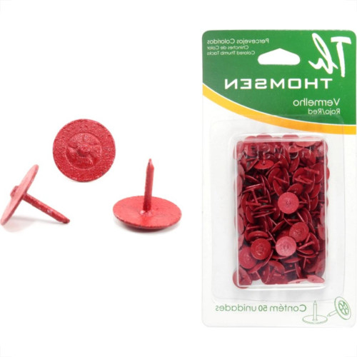 Percevejo Thomsen Vermelho Cartela Com 50 Pecas Pc-021 Percevejo Thomsen Vermelho Cartela Com 50 Pecas Pc-021