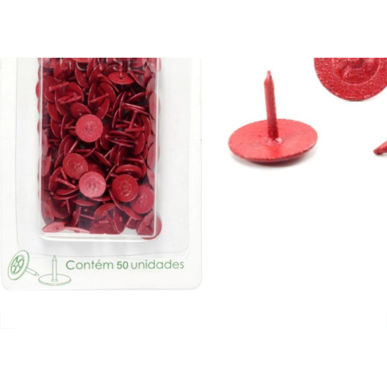 Percevejo Thomsen Vermelho Cartela Com 50 Pecas Pc-021 Percevejo Thomsen Vermelho Cartela Com 50 Pecas Pc-021