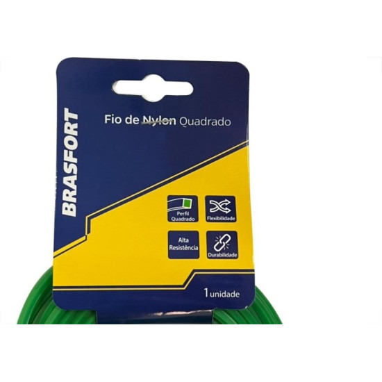 Fio De Nylon Brasfort Quadrado 1,6Mm/ 10M 9001 Fio De Nylon Brasfort Quadrado 1,6Mm/ 10M 9001