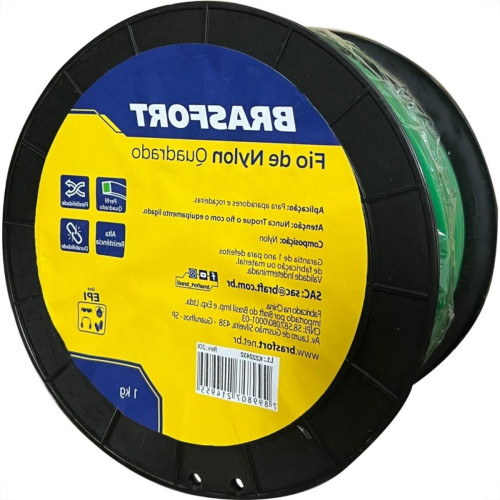 Fio De Nylon Brasfort Quadrado 2,7Mm/195M 1Kg 9011 Fio De Nylon Brasfort Quadrado 2,7Mm/195M 1Kg 9011