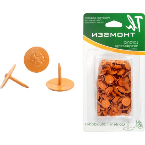 Percevejo Thomsen Laranja Cartela Com 50 Pecas Pc-026 Percevejo Thomsen Laranja Cartela Com 50 Pecas Pc-026