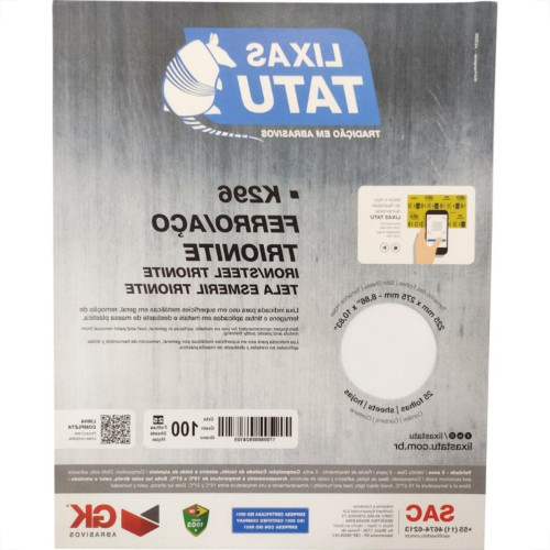 Lixa Ferro Tatu 100 Trionite K29601000025 - Kit C/25 Lixa Ferro Tatu 100 Trionite K29601000025 - Kit C/25