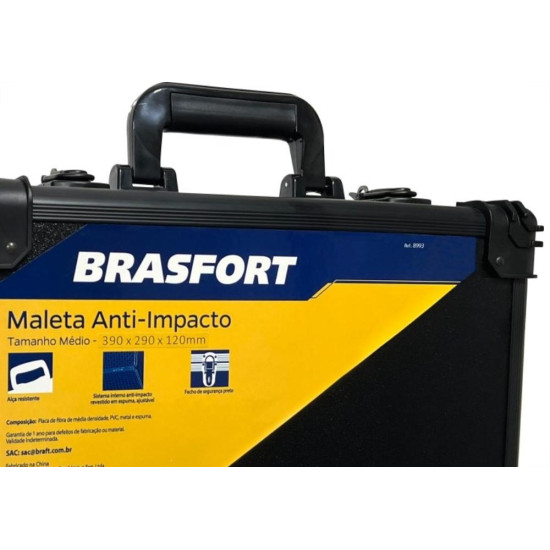 Maleta Ant-Impacto Brasfort Media 390X290X120Mm 8993 Maleta Ant-Impacto Brasfort Media 390X290X120Mm 8993