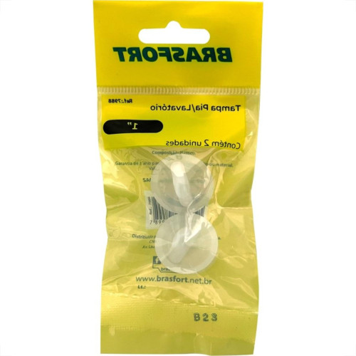 Cartela Tampa Pia/Lavatorio Brasfort Plastico 1'' Com 2 Pecas 7988 Cartela Tampa Pia/Lavatorio Brasfort Plastico 1'' Com 2 Pecas 7988