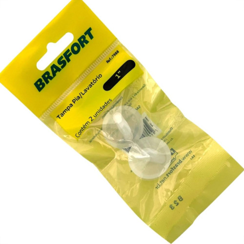 Cartela Tampa Pia/Lavatorio Brasfort Plastico 1'' Com 2 Pecas 7988 Cartela Tampa Pia/Lavatorio Brasfort Plastico 1'' Com 2 Pecas 7988