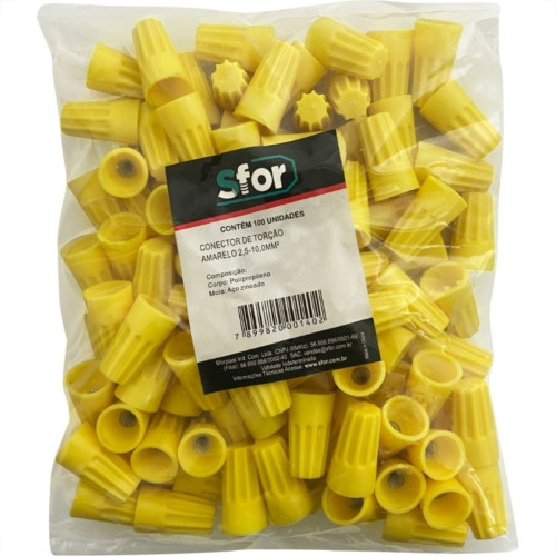 Conector Torcao Sforplast 2,5-10Mm Amarelo 100pcs 2498